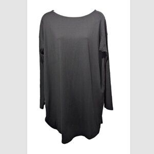 J Jill Long-Sleeve Supima Round-Neck Long Sleeve Black Tee Medium Tall